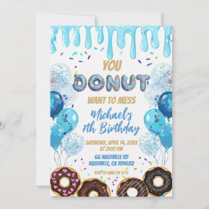 Convite de Aniversário de Donut Invi de Festa de