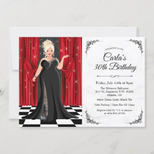 Convite de Aniversário de Elegância de Traje a Rig
