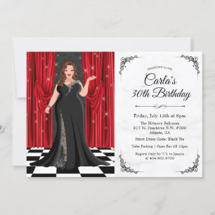 Convite de Aniversário de Elegância de Traje a Rig