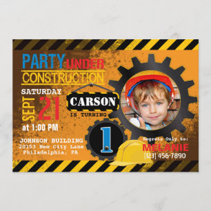 Convite de aniversário de engrenagens do local de