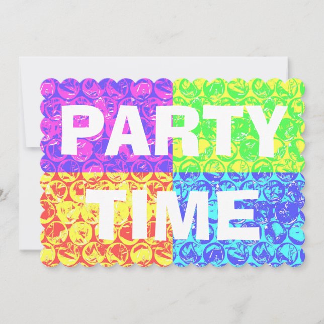 convite de aniversário de enrolamento de bolhas de (Frente)