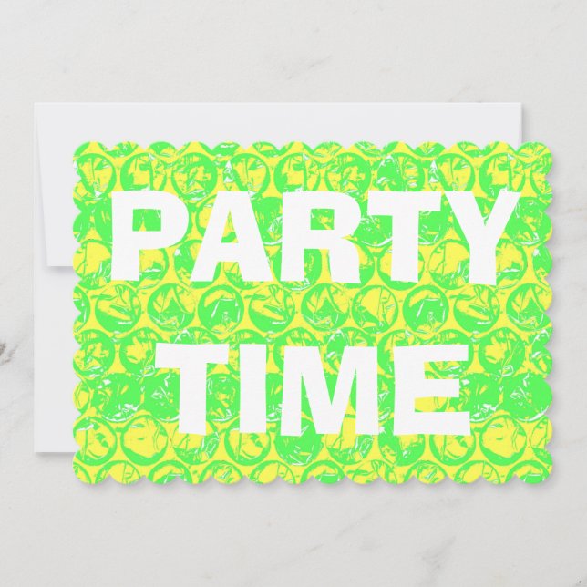 convite de aniversário de enrolamento de bolhas de (Frente)