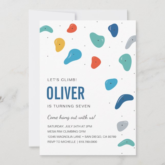 Convite de aniversário de Escala de Rock (Frente)