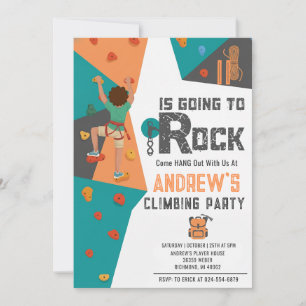 Convite de Aniversário de Escalada de Rocha para M