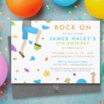 Convite de aniversário de Escalada de Rock!<br><div class="desc">Convite de aniversário de Escalada de Rock! O muro de subida com porcas coloridas está em textura de aquarela divertida.</div>
