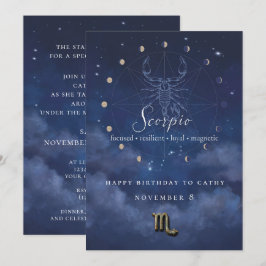 Convite de Aniversário de Escorpião Zodiacal