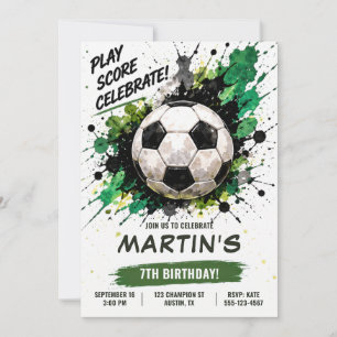 Convite de Aniversário de Esportes de Futebol Mode