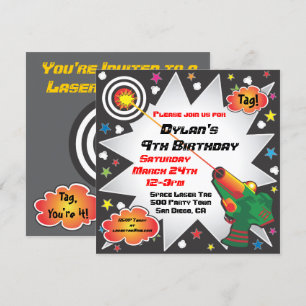 Convite de aniversário de etiqueta laser