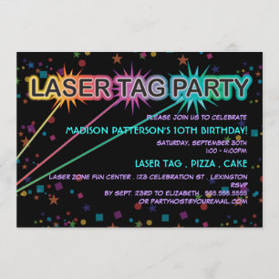 Convite de aniversário de etiqueta laser