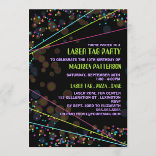 Convite de aniversário de etiqueta laser para luz