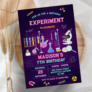 Convite de Aniversário de Experiência de Ciência L