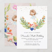 Convite de Aniversário de Fada de Floresta Encanta