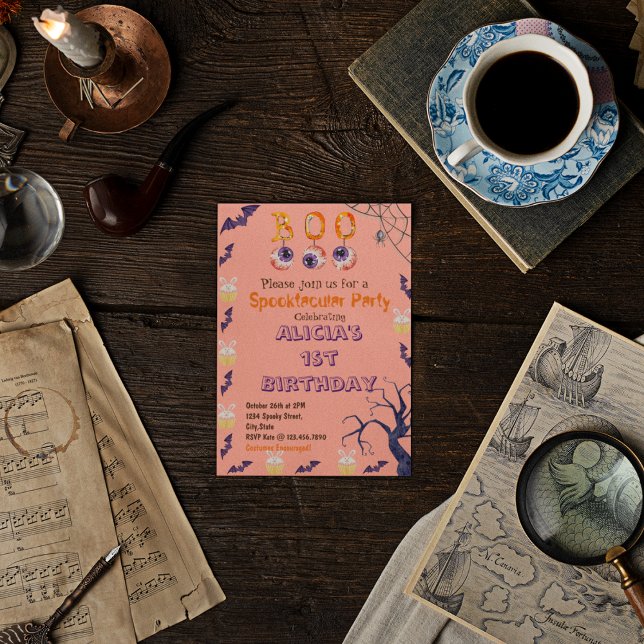 Convite de aniversário de fantasia de Spooky Hallo (Criador carregado)