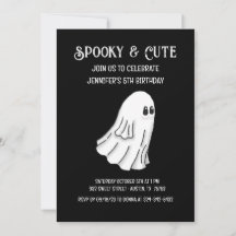 Convite de Aniversário de Fantasma Assustador e Fo