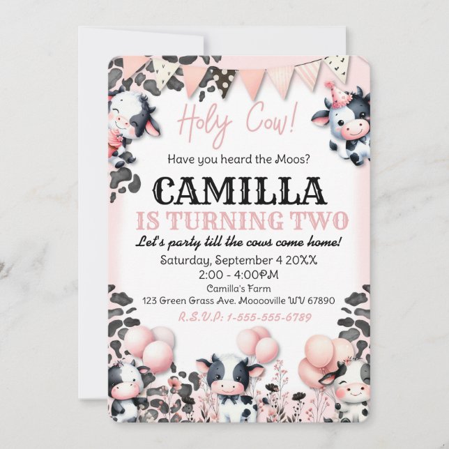 Convite de aniversário de Fazenda (Frente)