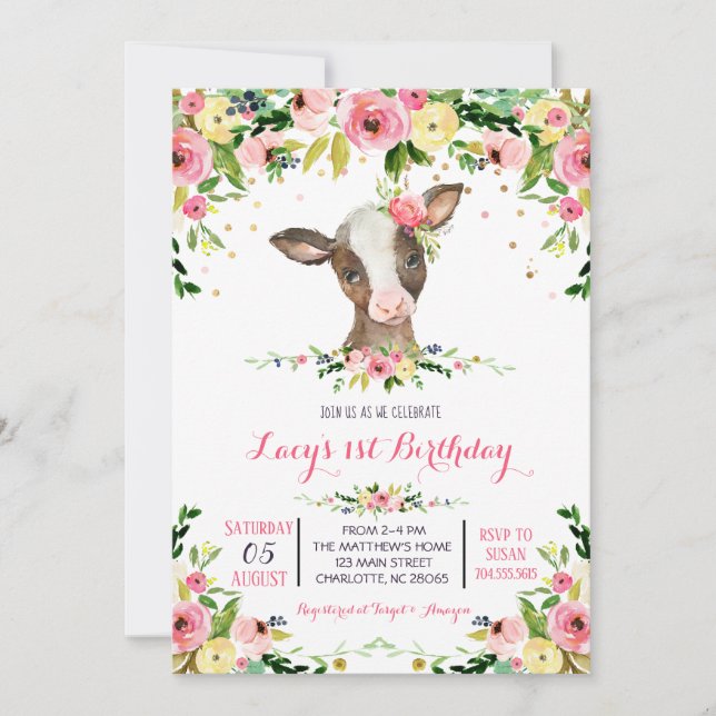 convite de aniversário de fazenda (Frente)