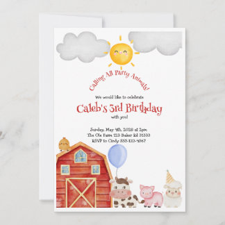 Convite de aniversário de fazenda