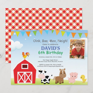 Convite de Aniversário de Fazenda Festa no Quintal