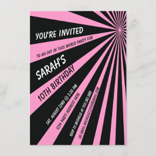 Convite de aniversário de feixes do Sol Preto Ros