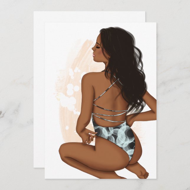 Convite de aniversário de Férias de Praia de Verão (Frente/Verso)