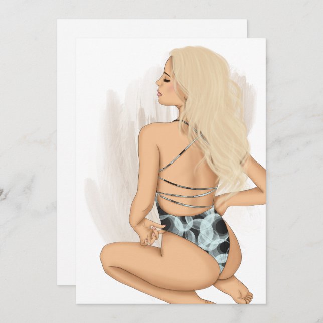 Convite de aniversário de Férias de Praia de Verão (Frente/Verso)