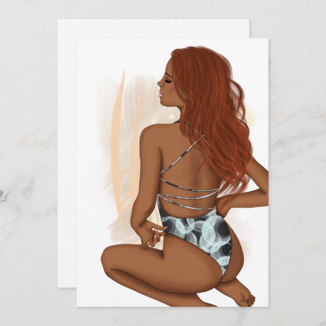 Convite de aniversário de Férias de Praia de Verão (Frente/Verso)