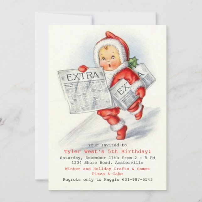 Convite de aniversário de férias extra (Frente)