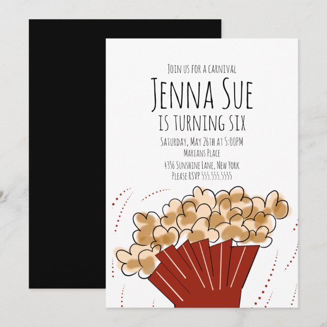 Convite de Aniversário de Festa ao Ar Livre de Fil (Frente/Verso)
