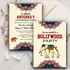 Convite de Aniversário de Festa de Bollywood ao Es