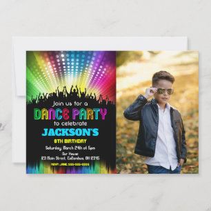 Convite de Aniversário de Festa de Dança de Menino