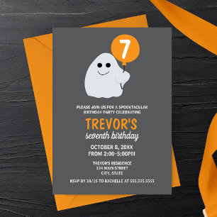 Convite de Aniversário de Festa de Fantasma Cartoo