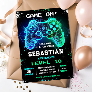 Convite de Aniversário de Festa de Jogador de Vide