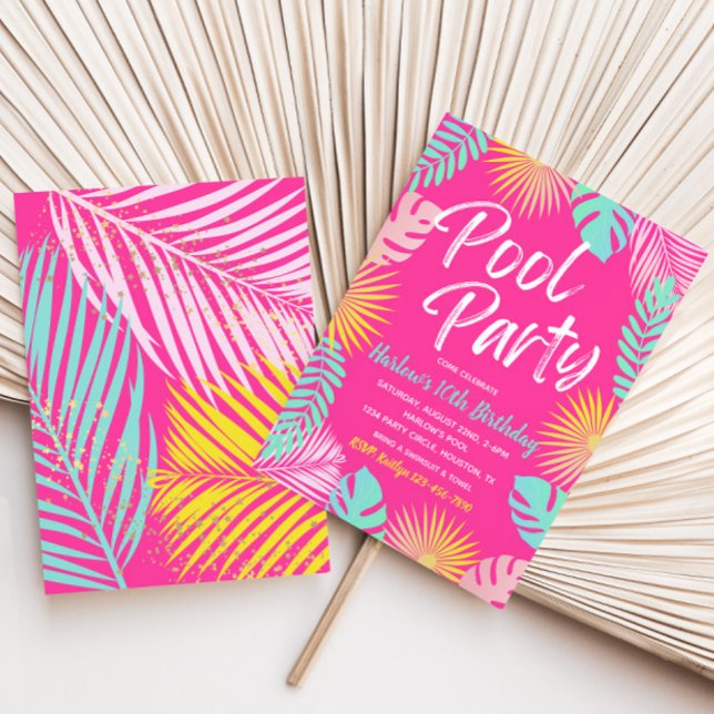 Convite de Aniversário de Festa de piscina | PISCI (Criador carregado)