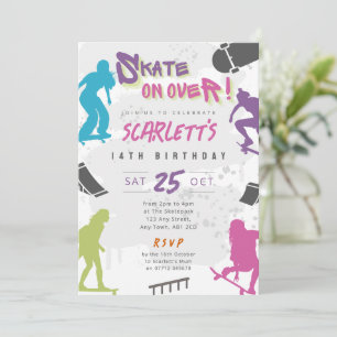 Convite de Aniversário de Festa de Skate para Meni