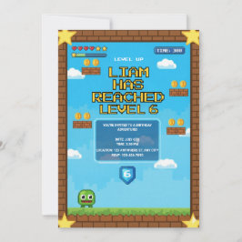 Convite de Aniversário de Festa de Vídeo Game com