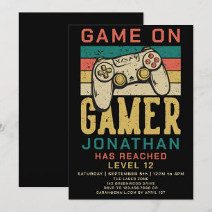 Convite de Aniversário de Festa de Vídeo Game Game