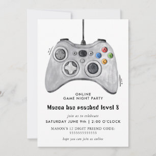 Convite de Aniversário de Festa de Videojogo Onlin