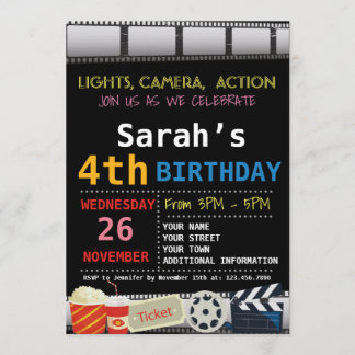 CONVITE DE ANIVERSÁRIO DE FILME
