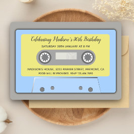Convite de Aniversário de Fita de Cassete Retroati