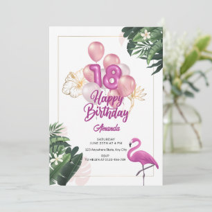 Convite de Aniversário de Flamingo, 18º Aniversári
