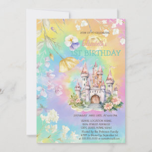 Convite de Aniversário de Flor de Campo em Aquarel
