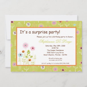 Convite de aniversário de flores de Primavera 5x7