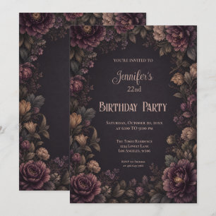 Convite de Aniversário de Flores Mal-humoradas Vin