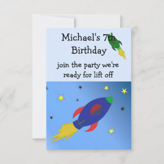 Convite de Aniversário de Foguete Espacial