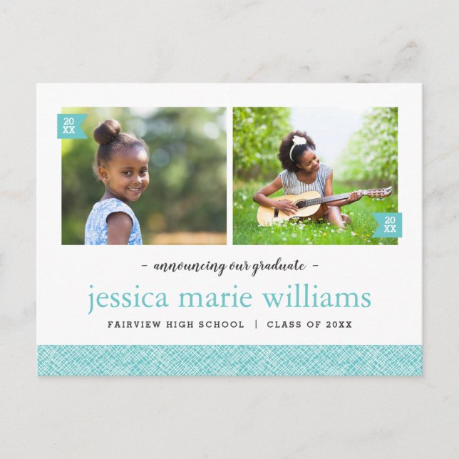 Convite de Aniversário de Formatura com Foto "Entã (Frente)