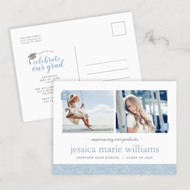 Convite de Aniversário de Formatura com Foto Then  (Criador carregado)