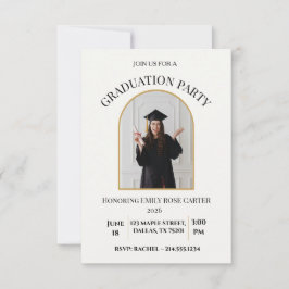 Convite de Aniversário de Formatura em Dourado
