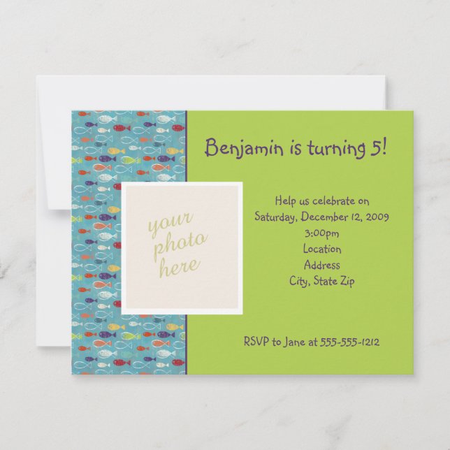 Convite de aniversário de foto (Frente)