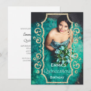 Convite de aniversário de Foto Bonita Quinceañera