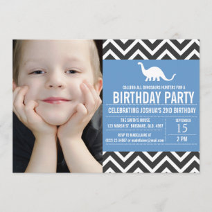 Convite De Aniversário De Foto De Chevron Animal